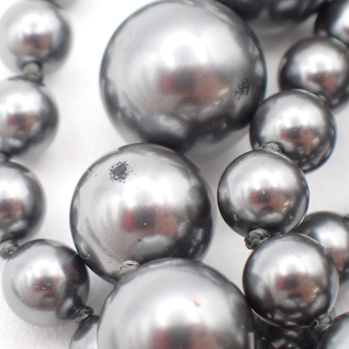 Chanel CC Charm Bracelet Faux Pearls and Metal, BLACK, SILVER_PLATED, Bracelet