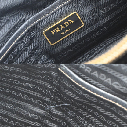 Prada Logo Convertible Tote Canvas with Leather, BROWN, CANVAS, Tote bag