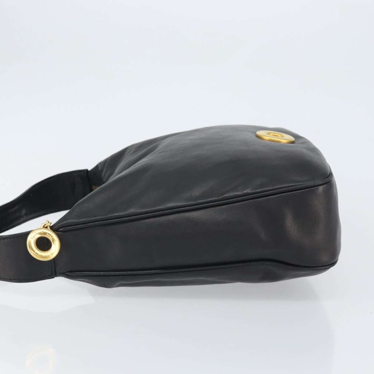 Celine Circle Logo Shoulder Bag Leather, BLACK, LEATHER, Shoulder bag
