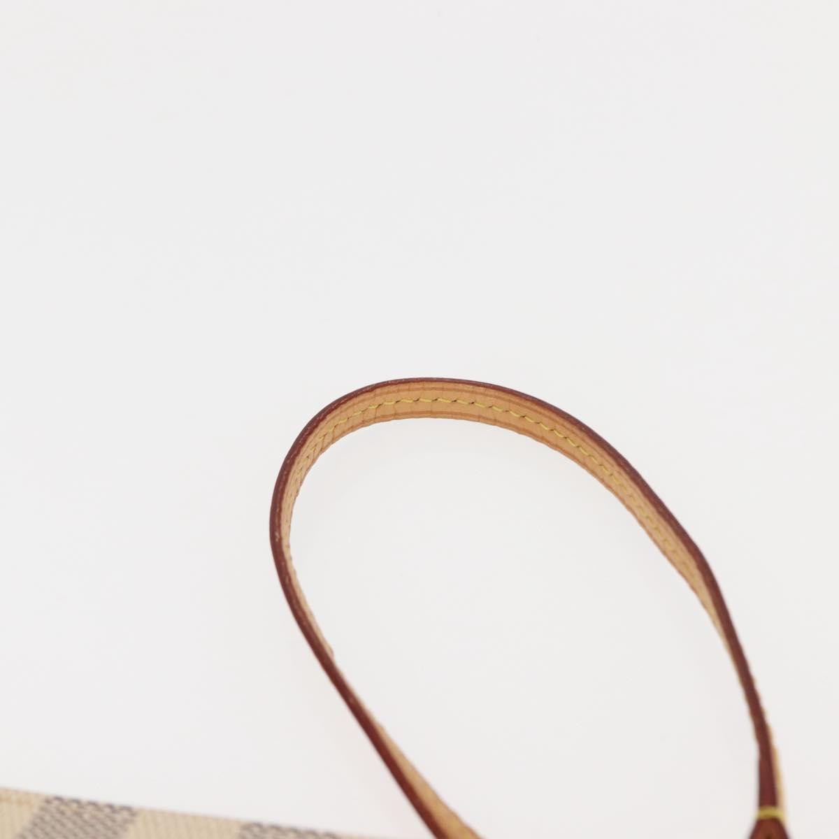 Louis Vuitton Neverfull Pochette Damier, WHITE, CANVAS, Clutche & pouche