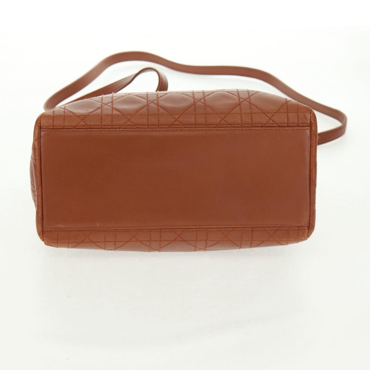 Christian Dior Vintage Lady Dior Bag Cannage Quilt Lambskin, BROWN, LEATHER, Handbag