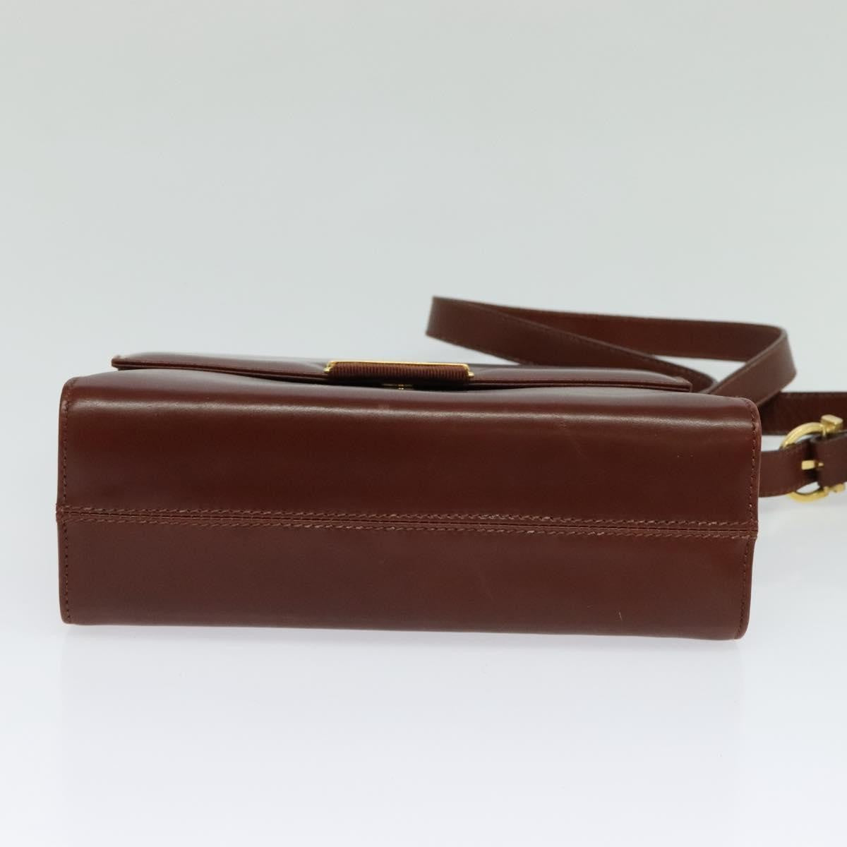 Salvatore Ferragamo Flap Shoulder Bag Leather, BROWN, LEATHER, Shoulder bag