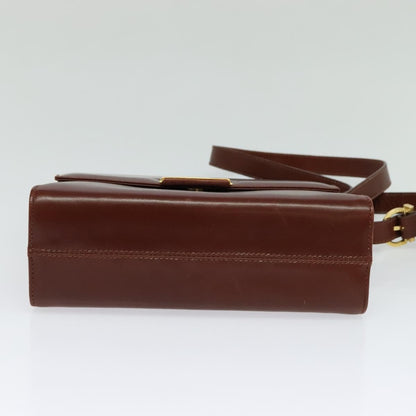 Salvatore Ferragamo Flap Shoulder Bag Leather, BROWN, LEATHER, Shoulder bag