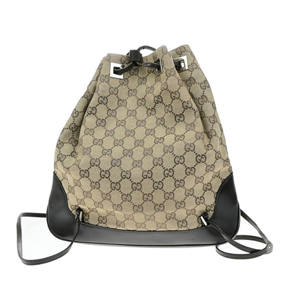 Gucci Drawstring Backpack GG Canvas, BROWN, CANVAS, Backpack