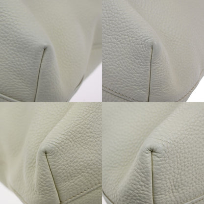 Prada Convertible Shopper Tote Vitello Daino, WHITE, LEATHER, Tote bag
