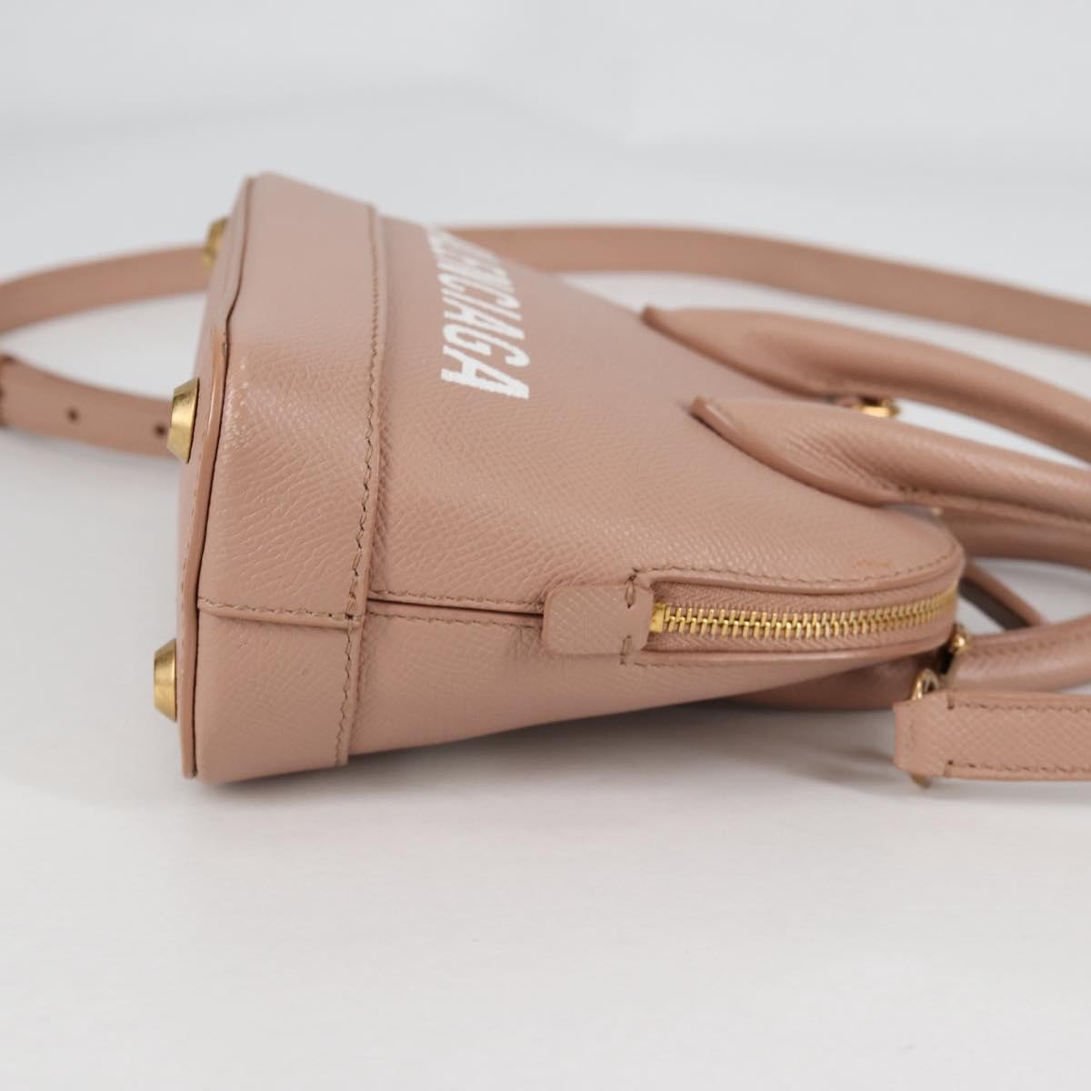 Balenciaga Logo Ville Bag Leather, PINK, LEATHER, Handbag