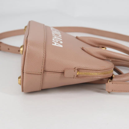 Balenciaga Logo Ville Bag Leather, PINK, LEATHER, Handbag