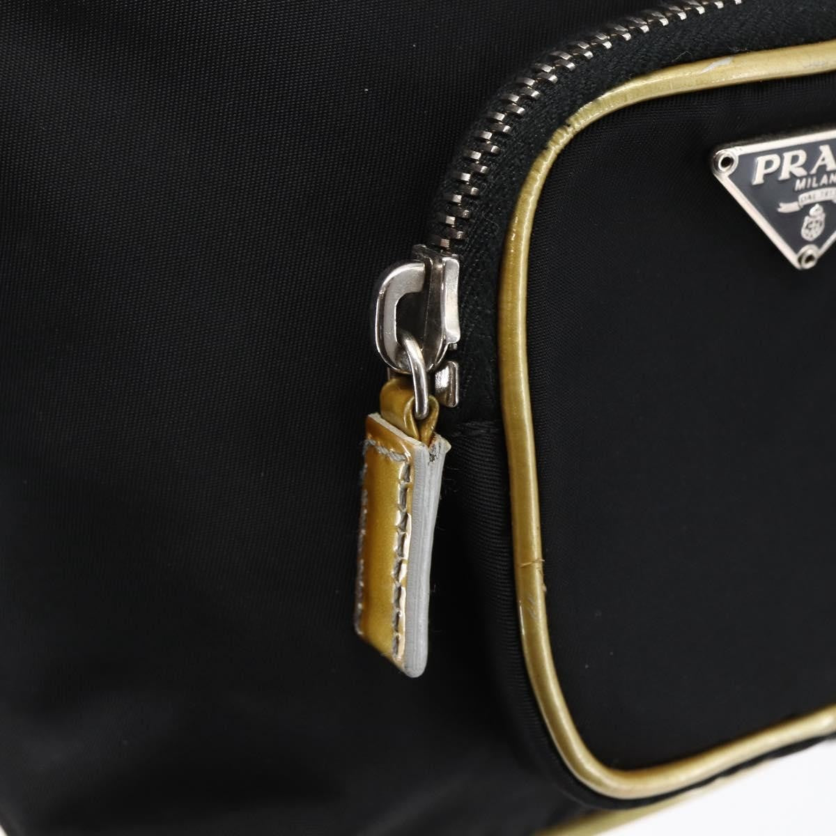 Prada Duet Drawstring Bucket Bag Tessuto, Black, Nylon, Handbag