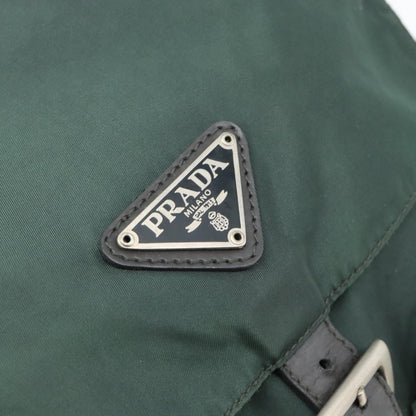 Prada Double Front Pocket Backpack Tessuto, Green, Nylon, Backpack