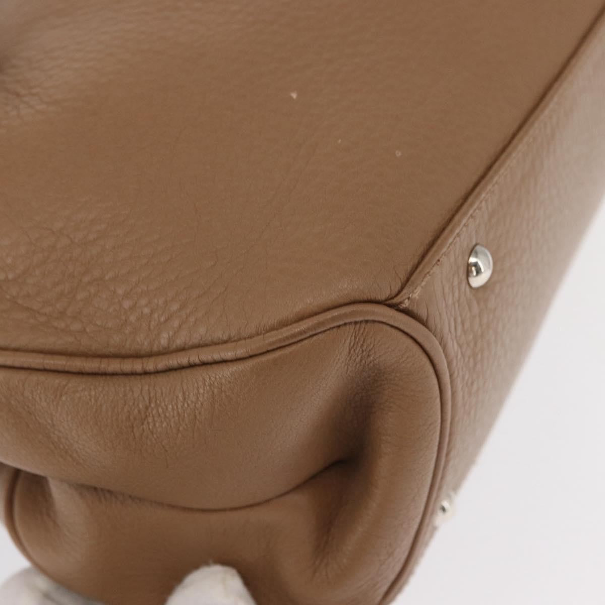 Salvatore Ferragamo Gancini handbag Leather, BROWN, LEATHER, Handbag