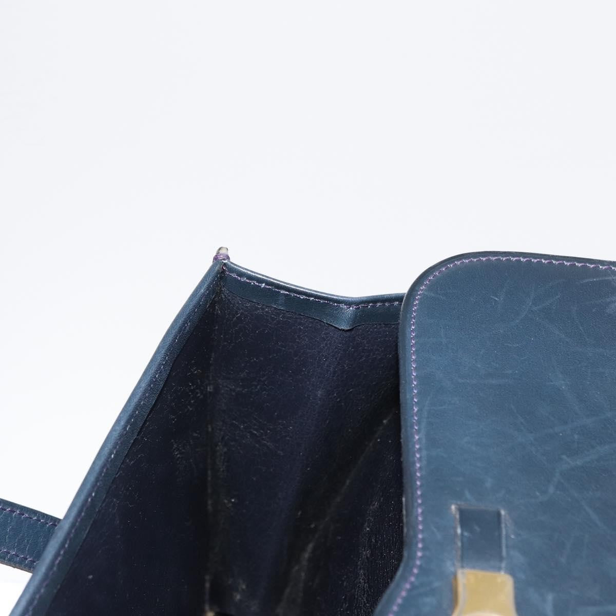 Christian Dior Vintage Handbag Leather, NAVY, LEATHER, Handbag