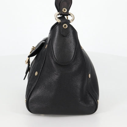 Bvlgari Chandra Top Handle Bag Leather, BLACK, LEATHER, Shoulder bag