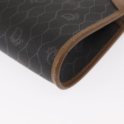 Christian Dior Vintage Honeycomb Shoulder Bag Canvas and Leather, BLACK, CANVAS, Shoulder bag