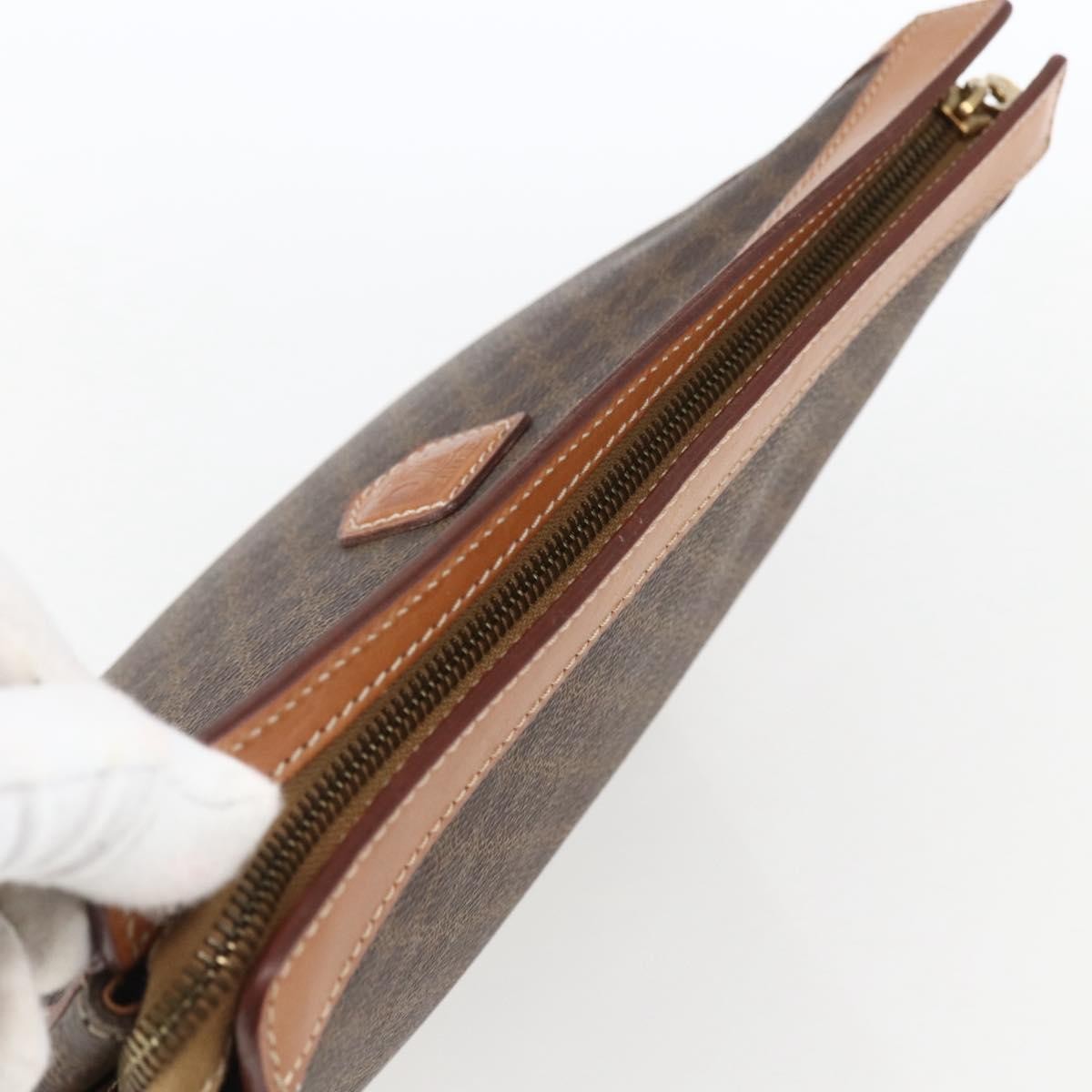 Celine Macadam Pochette Canvas, BROWN, PVC, Clutche & pouche