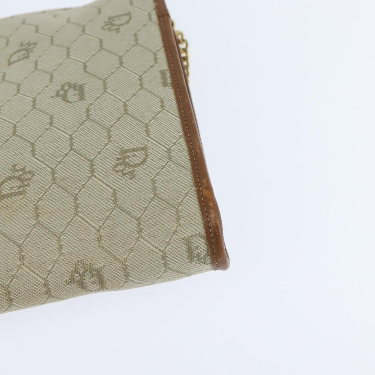 Christian Dior Vintage Honeycomb chain Canvas, BEIGE, CANVAS, Shoulder bag