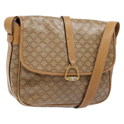 Celine Macadam Shoulder Bag PVC Leather, BEIGE, CANVAS, Shoulder bag