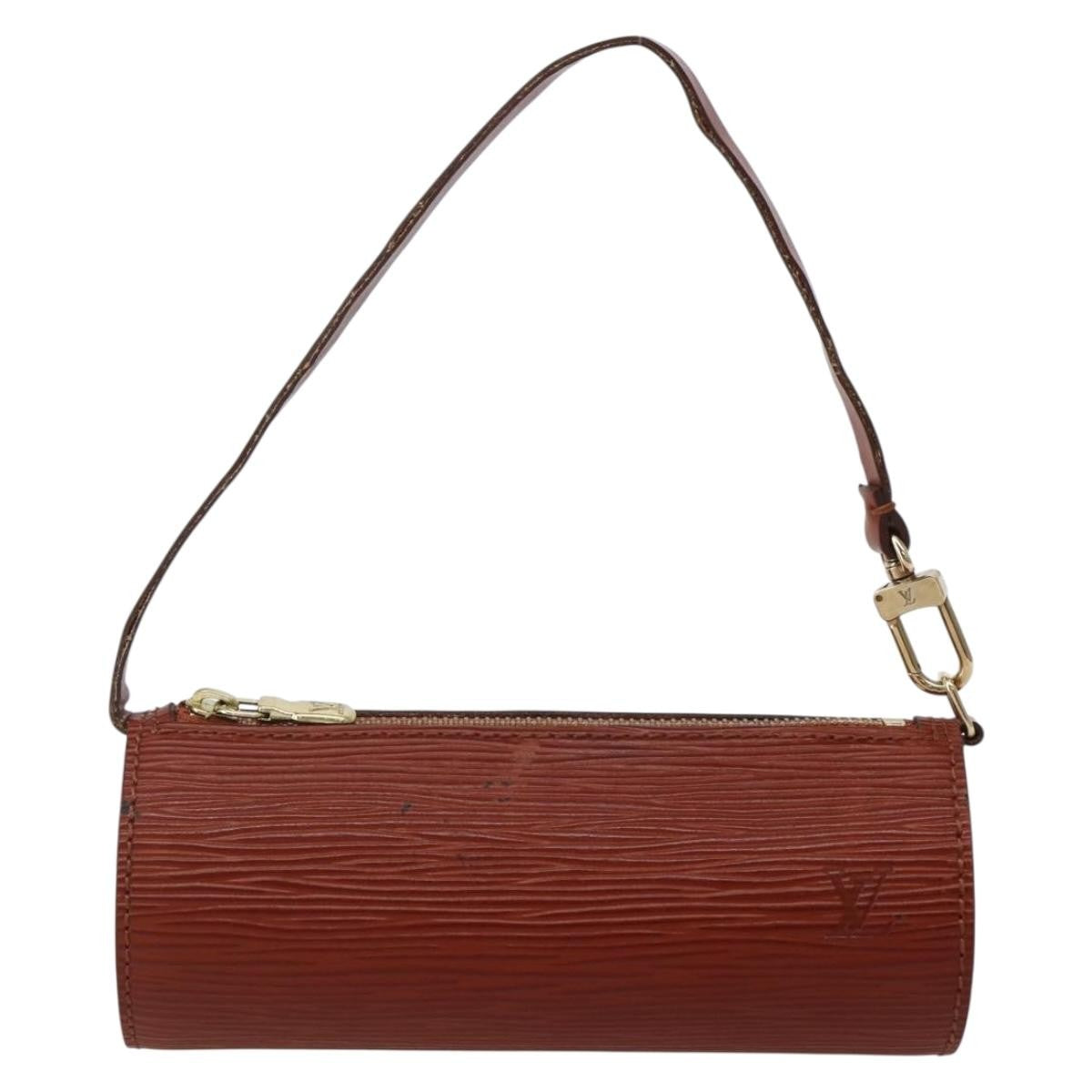 Louis Vuitton Soufflot Pochette Epi Leather, BROWN, LEATHER, Clutche & pouche