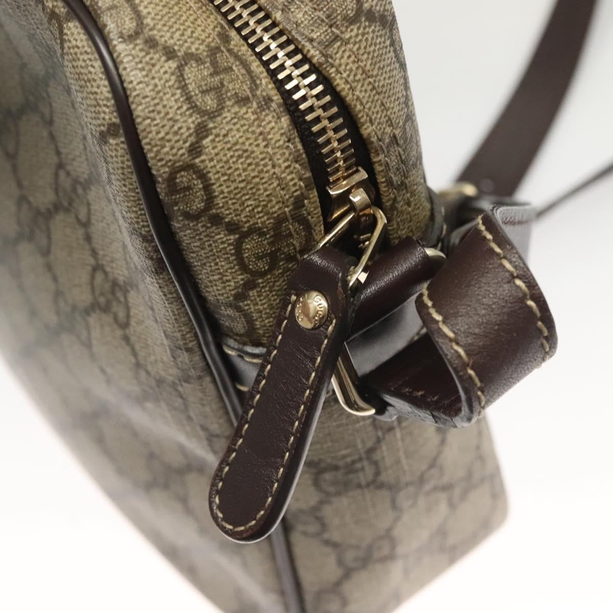 Gucci Front Zip Messenger GG Coated Canvas, BEIGE, CANVAS, Shoulder bag