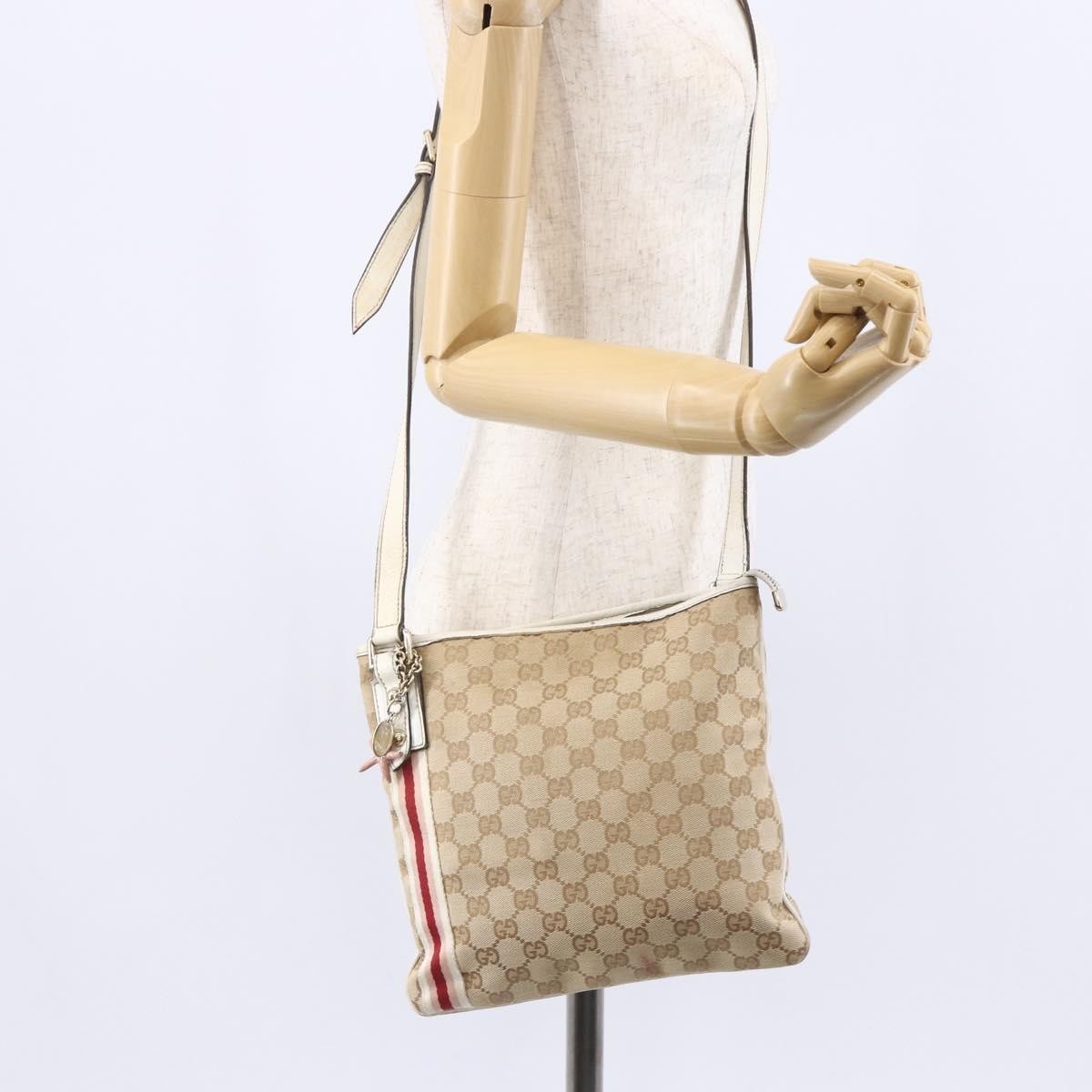 Gucci Jolicoeur Messenger Bag GG Canvas, BEIGE, CANVAS, Shoulder bag