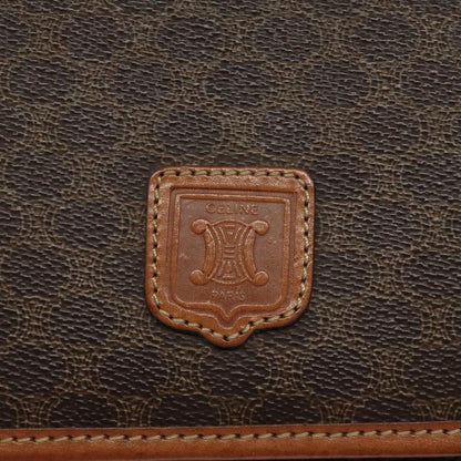 Celine Vintage Macadam Shoulder Bag Canvas and Leather, BROWN, CANVAS, Shoulder bag