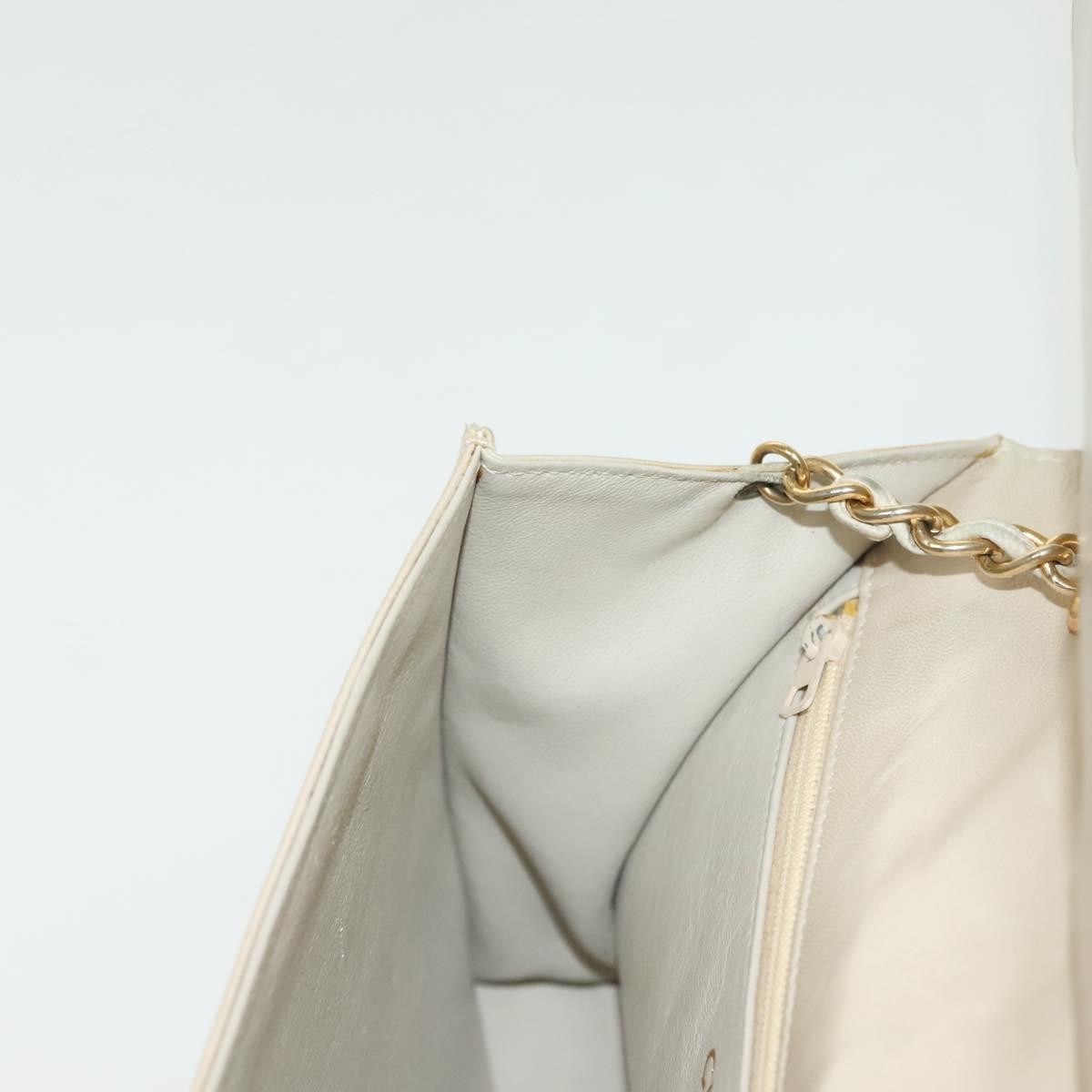 Chanel Vintage CC Full Flap Bag Quilted Lambskin, BEIGE, LEATHER, Shoulder bag