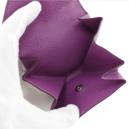 Hermes Le 24 Coin Purse Leather, PURPLE, LEATHER, Wallets