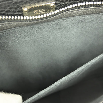 Fendi Selleria Peekaboo Fit Bag Leather, GRAY, LEATHER, Handbag
