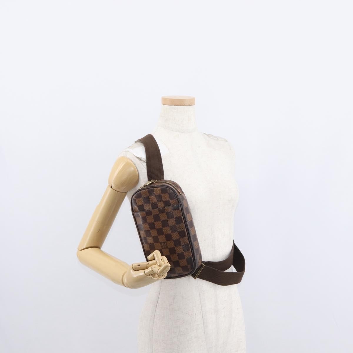 Louis Vuitton Pochette Gange Damier, Brown, Canvas, Clutch
