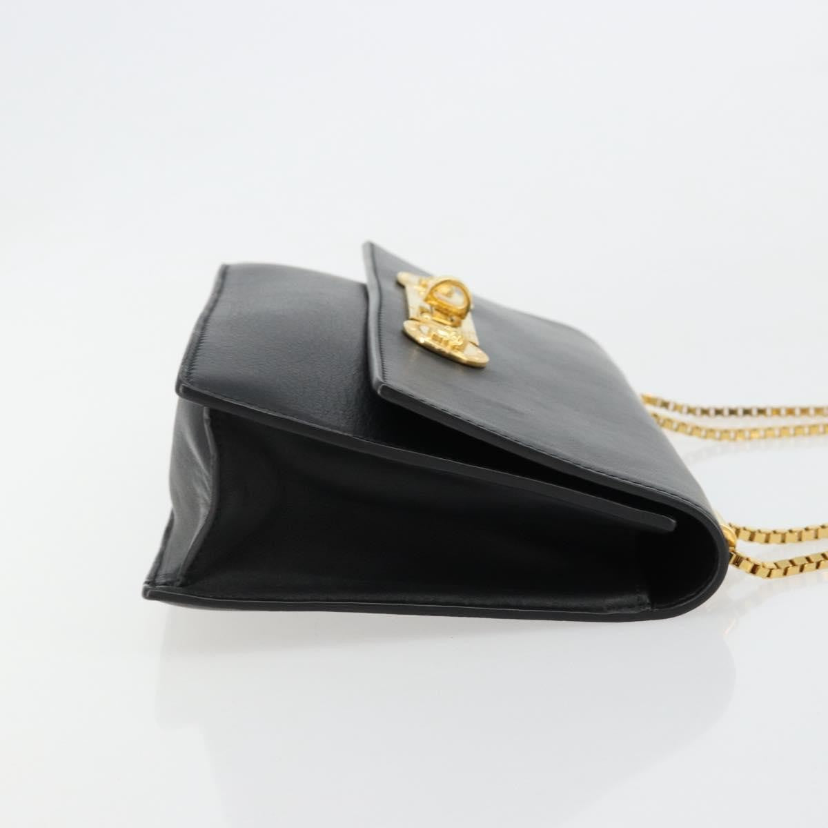 Versace Medusa Flap Chain Bag Leather, Black, Leather, Shoulder Bag