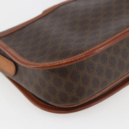 Celine Vintage Macadam Shoulder Bag Canvas and Leather, BROWN, PVC, Shoulder bag