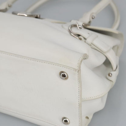 Salvatore Ferragamo Virna Satchel Leather, WHITE, LEATHER, Shoulder bag