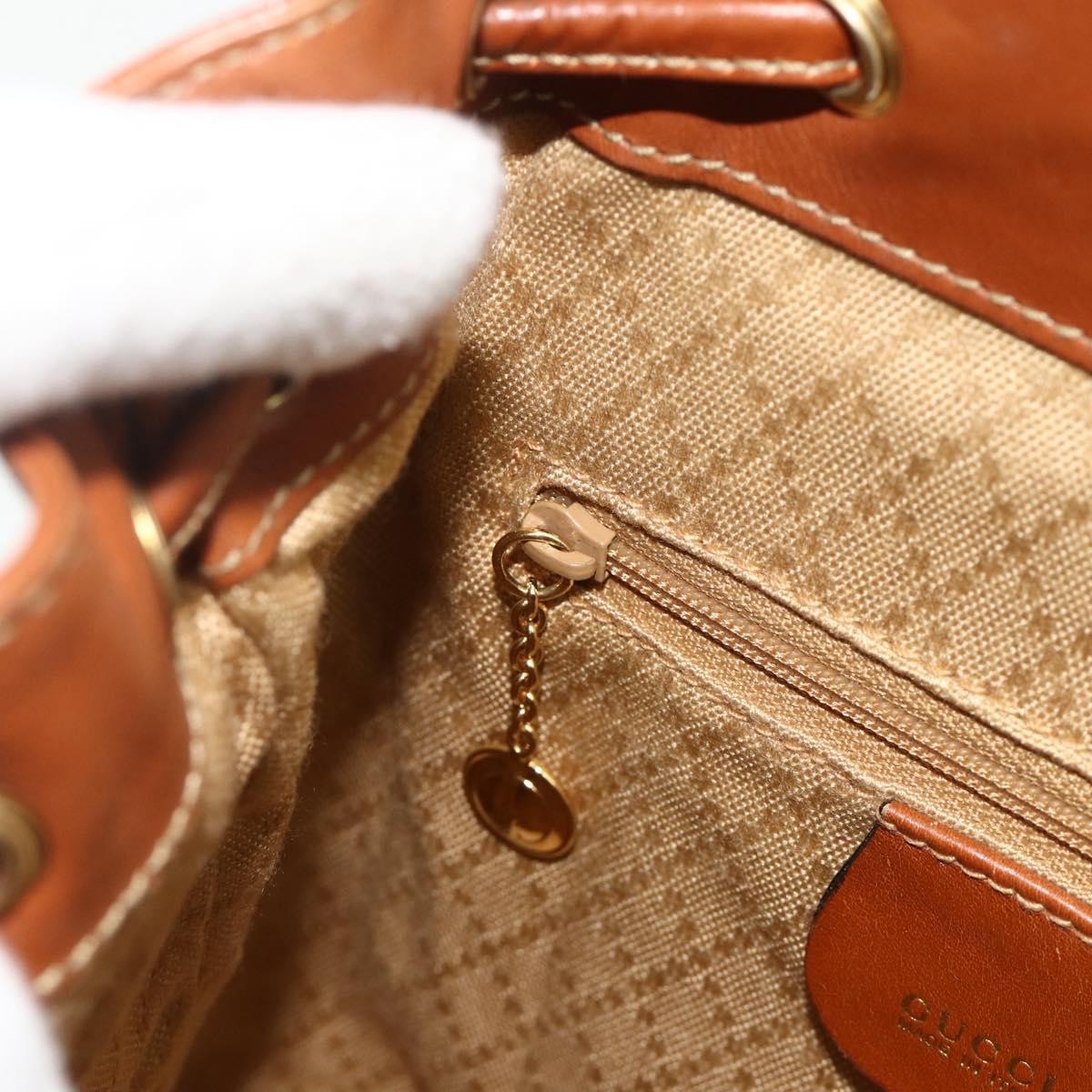 Gucci Vintage Bamboo Backpack Leather, Brown, Leather, Backpack