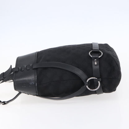 Gucci Vintage Harness Tote GG Canvas with Leather, BLACK, CANVAS, Tote bag