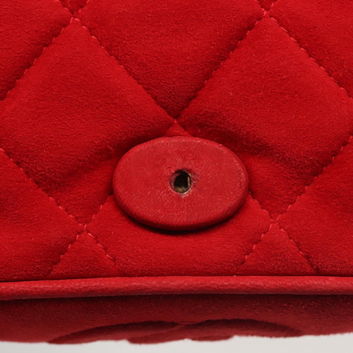 Chanel Vintage Tassel Full Flap Shoulder Bag Quilted Suede, RED, SUEDE, Shoulder bag