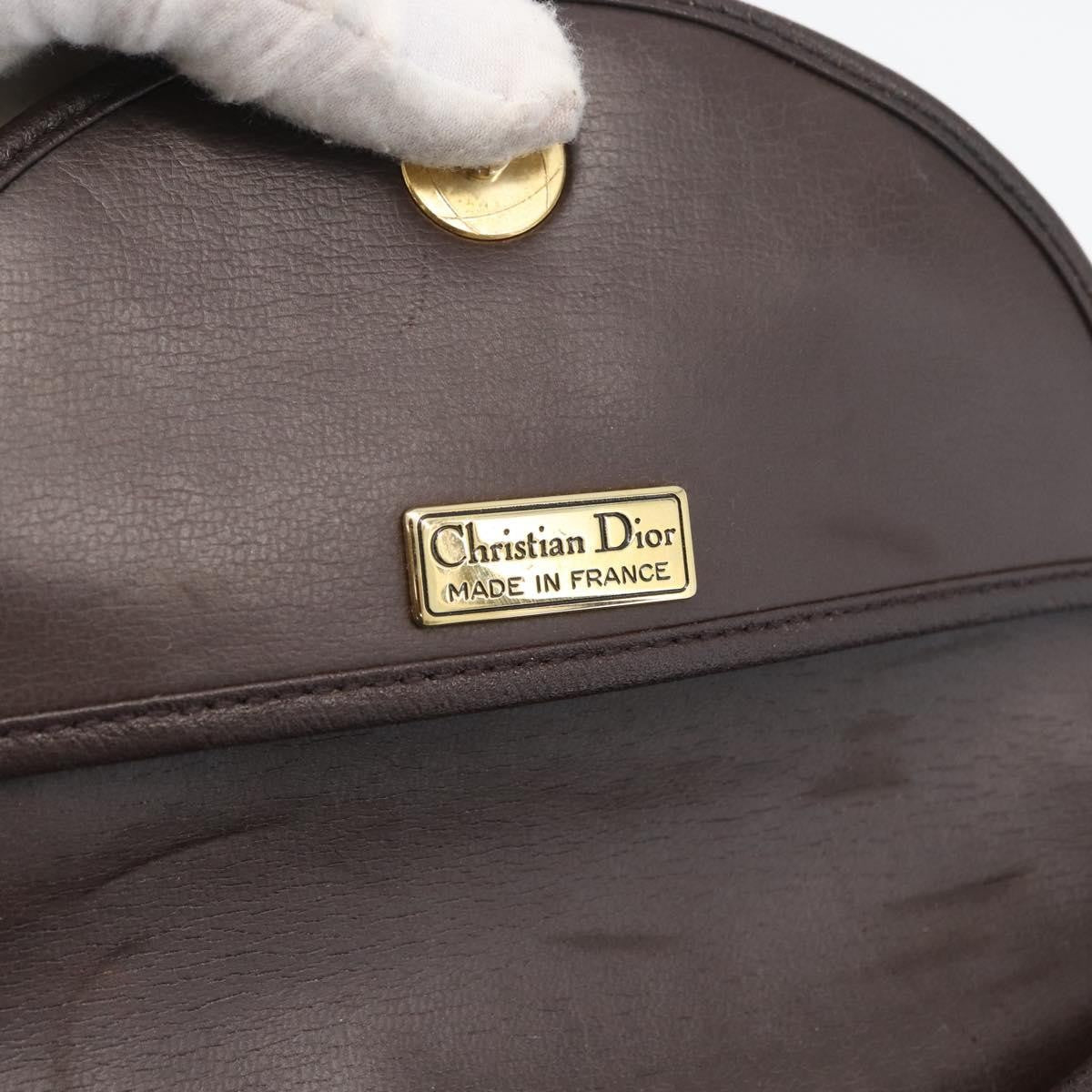 Christian Dior Vintage CD Logo Shoulder Bag Leather, BROWN, LEATHER, Shoulder bag