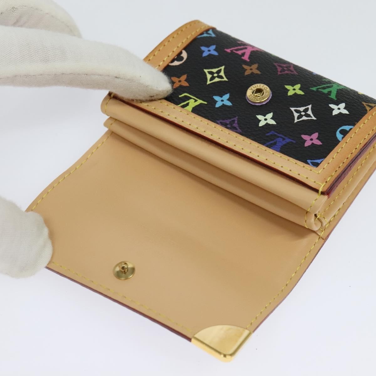 Louis Vuitton Porte-Monnaie Plat Coin Purse Monogram Multicolor, BLACK, CANVAS, Wallets