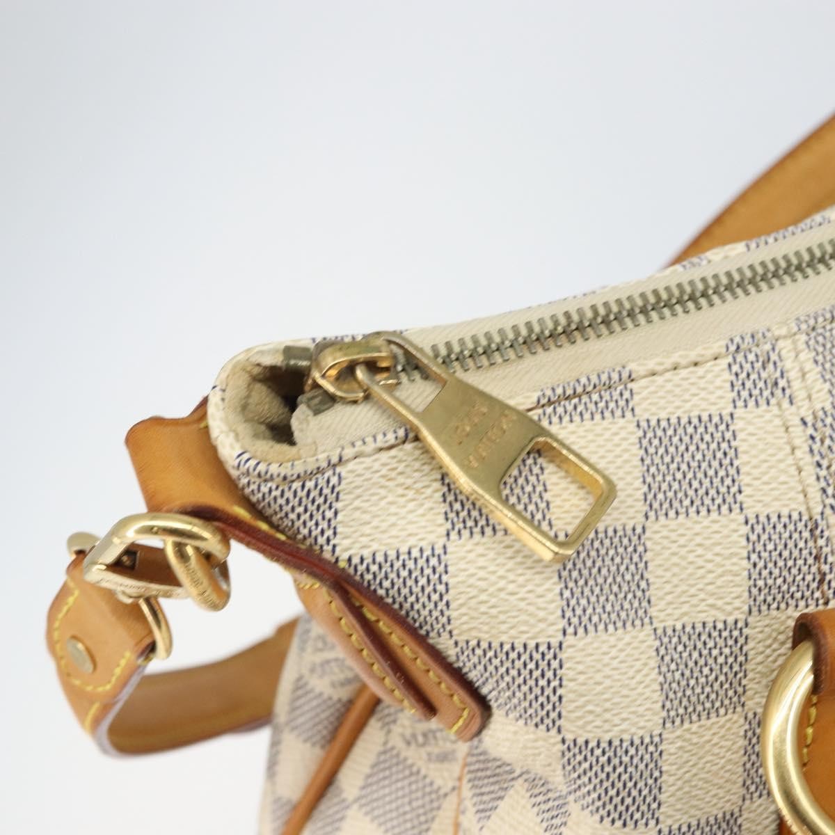 Louis Vuitton Evora Handbag Damier, WHITE, CANVAS, Tote bag