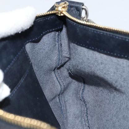 Celine Vintage Shoulder Bag Leather, NAVY, LEATHER, Shoulder bag