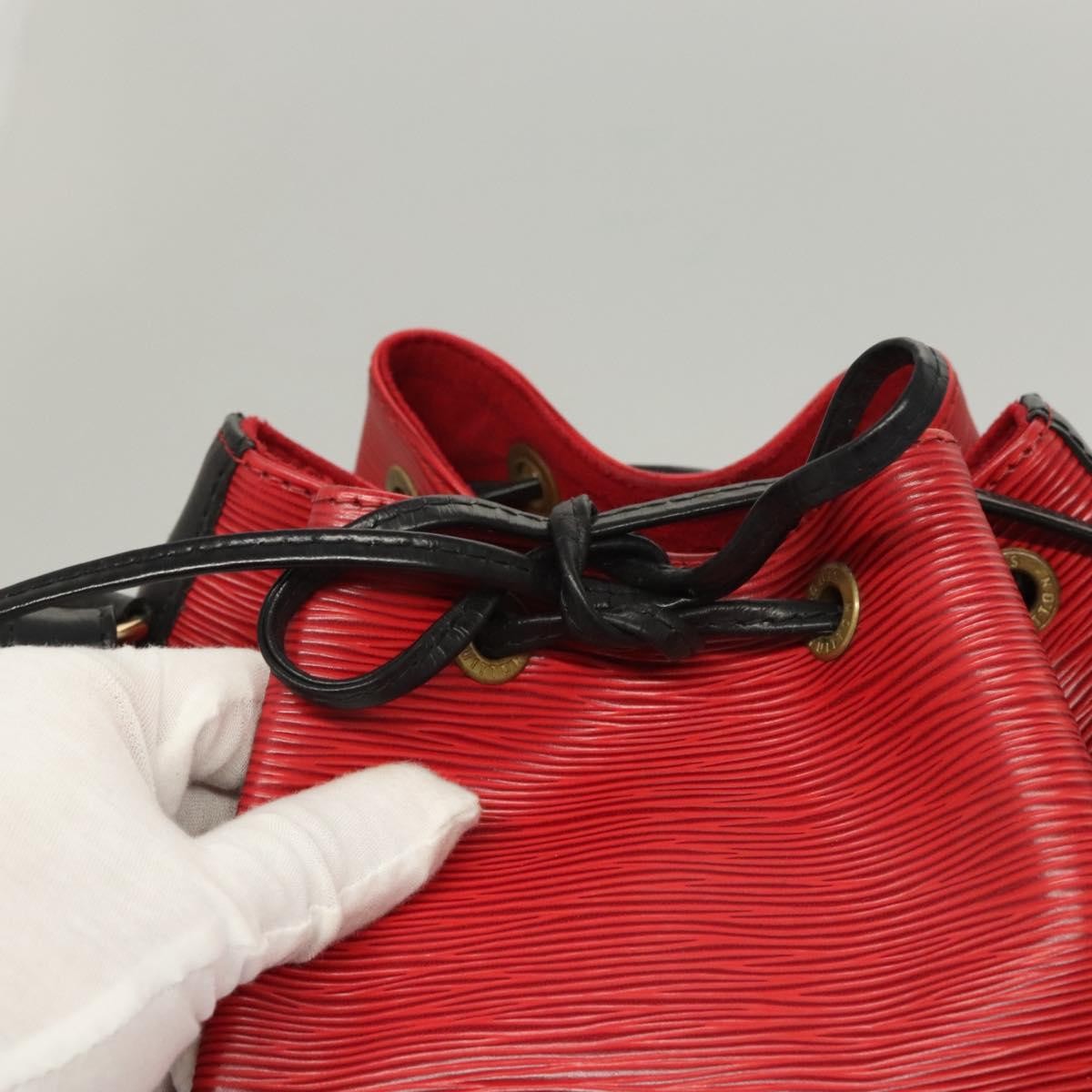 Louis Vuitton Petit Noe Handbag Two Tone Epi Leather, RED, LEATHER, Handbag