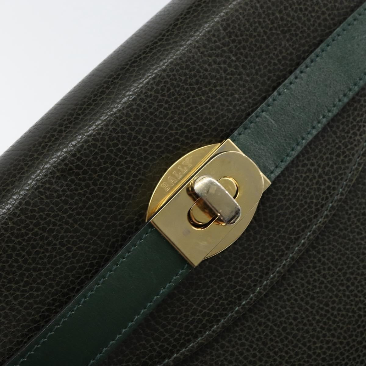 Bally Vintage Handbag Leather, KHAKI, LEATHER, Handbag
