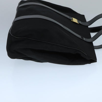 Salvatore Ferragamo Vala Canvas, BLACK, CANVAS, Tote bag