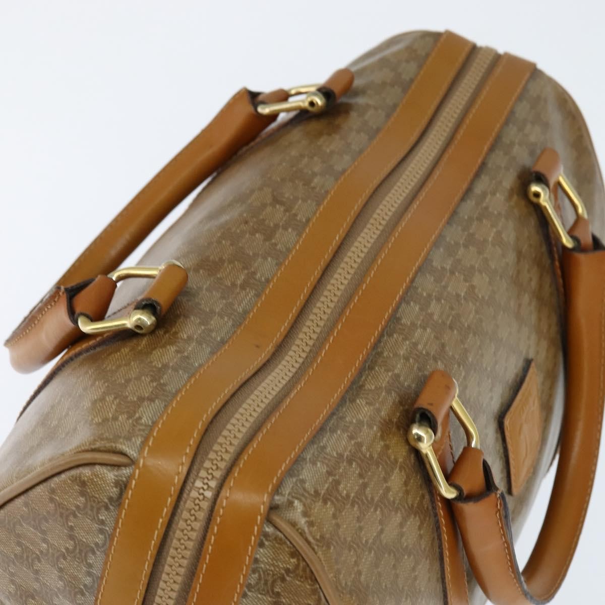Celine Vintage Duffle Bag Macadam Coated Canvas, BEIGE, CANVAS, Handbag