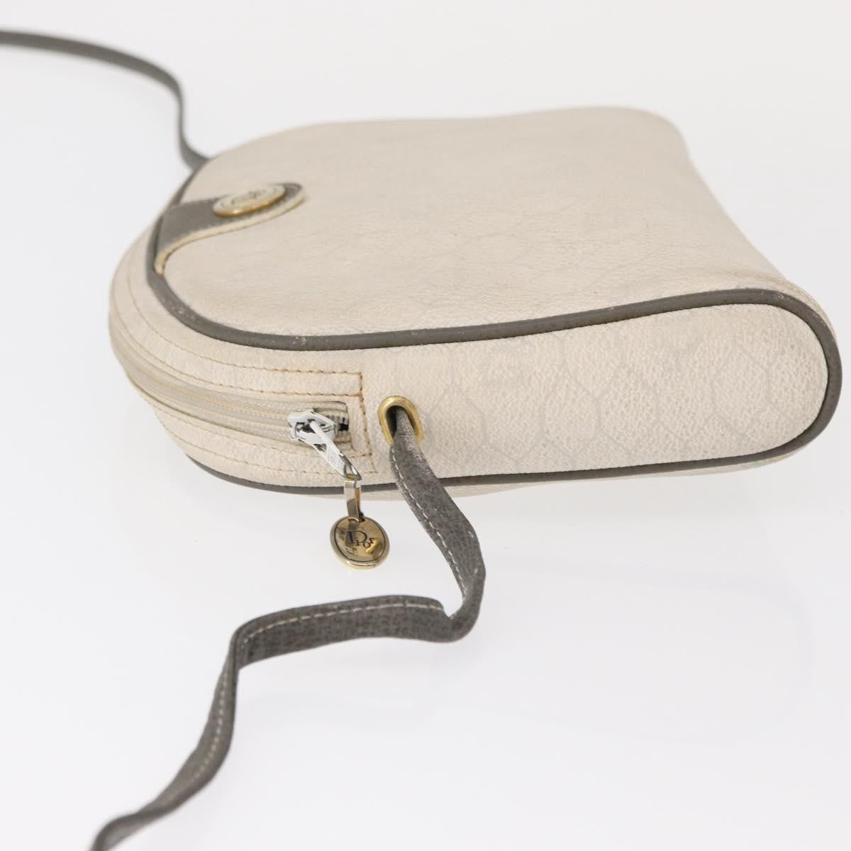 Christian Dior Vintage Honeycomb Shoulder Bag Canvas, WHITE, CANVAS, Shoulder bag