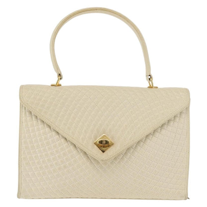 Bally Vintage Handbag Quilted Leather, Beige, Leather, Handbag