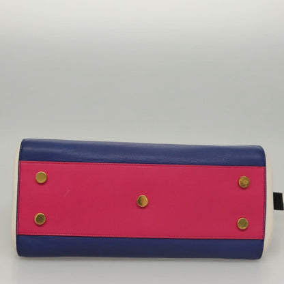 Saint Laurent Multicolor Rive Gauche Cabas Leather, BLUE, LEATHER, Handbag