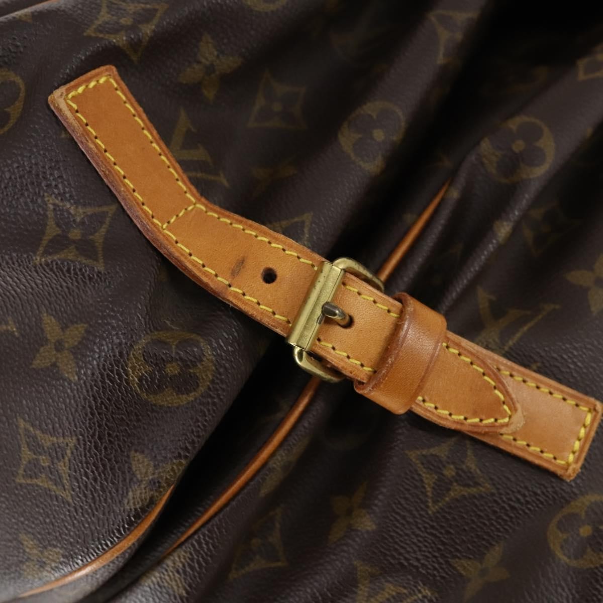 Louis Vuitton Saumur Handbag Monogram Canvas, BROWN, CANVAS, Handbag