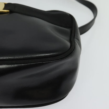 Salvatore Ferragamo Vala Shoulder Bag Leather, BLACK, LEATHER, Shoulder bag