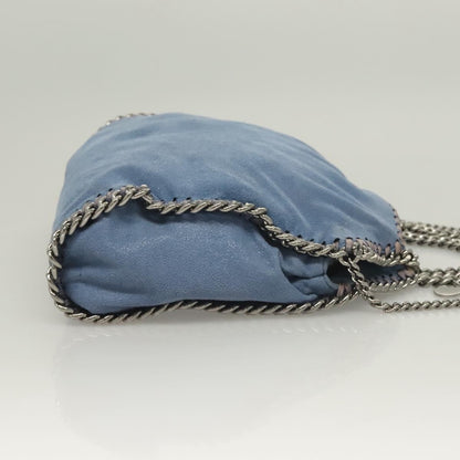 Stella McCartney Falabella Fold Over Crossbody Bag Suede, BLUE, SUEDE, Shoulder bag