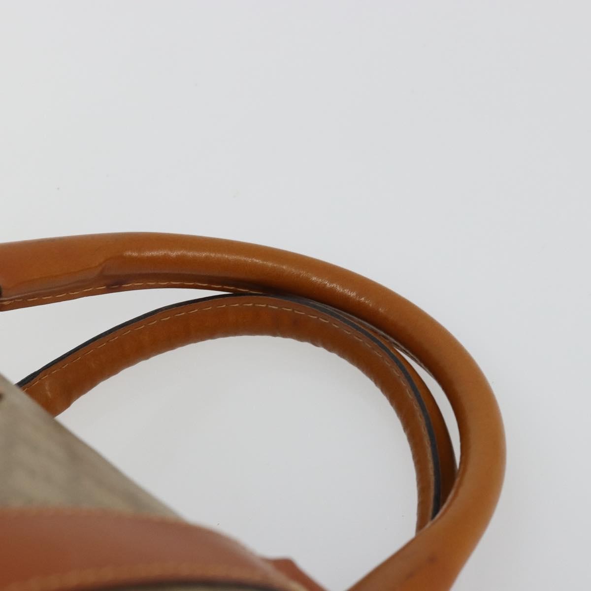 Celine Vintage Macadam Handbag Canvas and Leather, Beige, Canvas, Handbag