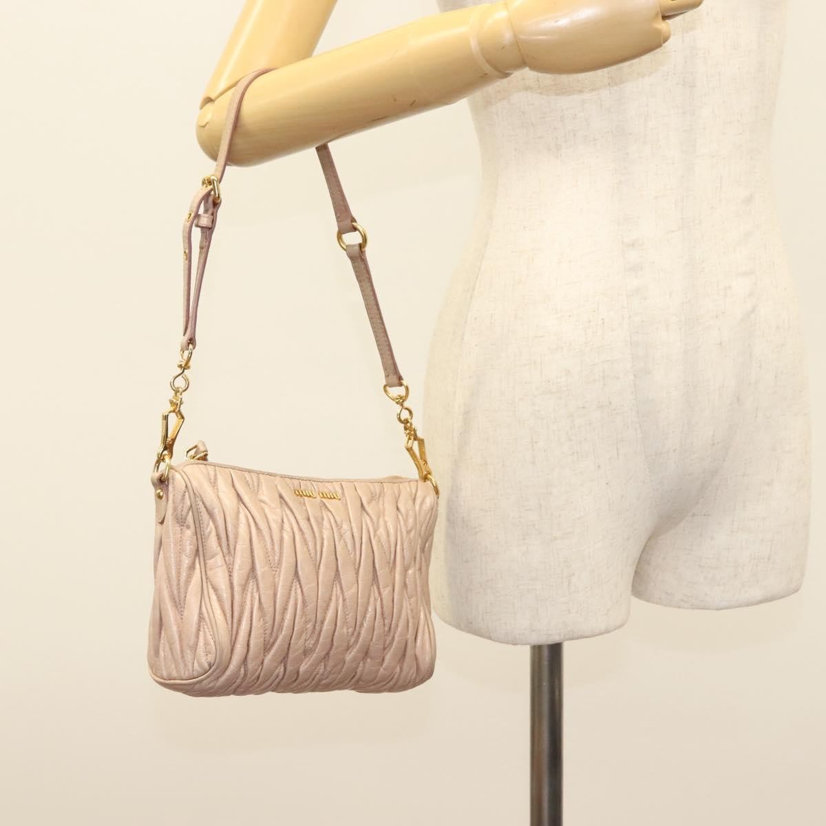 Miu Miu Zip Crossbody Bag Matelasse Leather, PINK, LEATHER, Shoulder bag